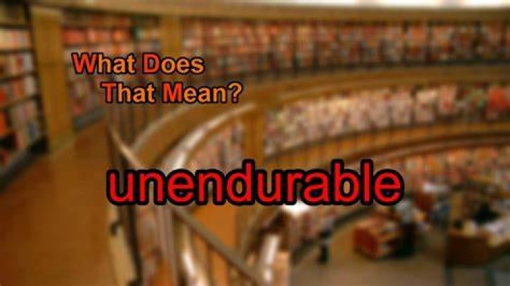 What is unendurable mean?